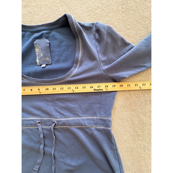 Lolë Long Sleeve Drawstring Waist Sweatshirt Top Women L Blue - Picture 4 of 9